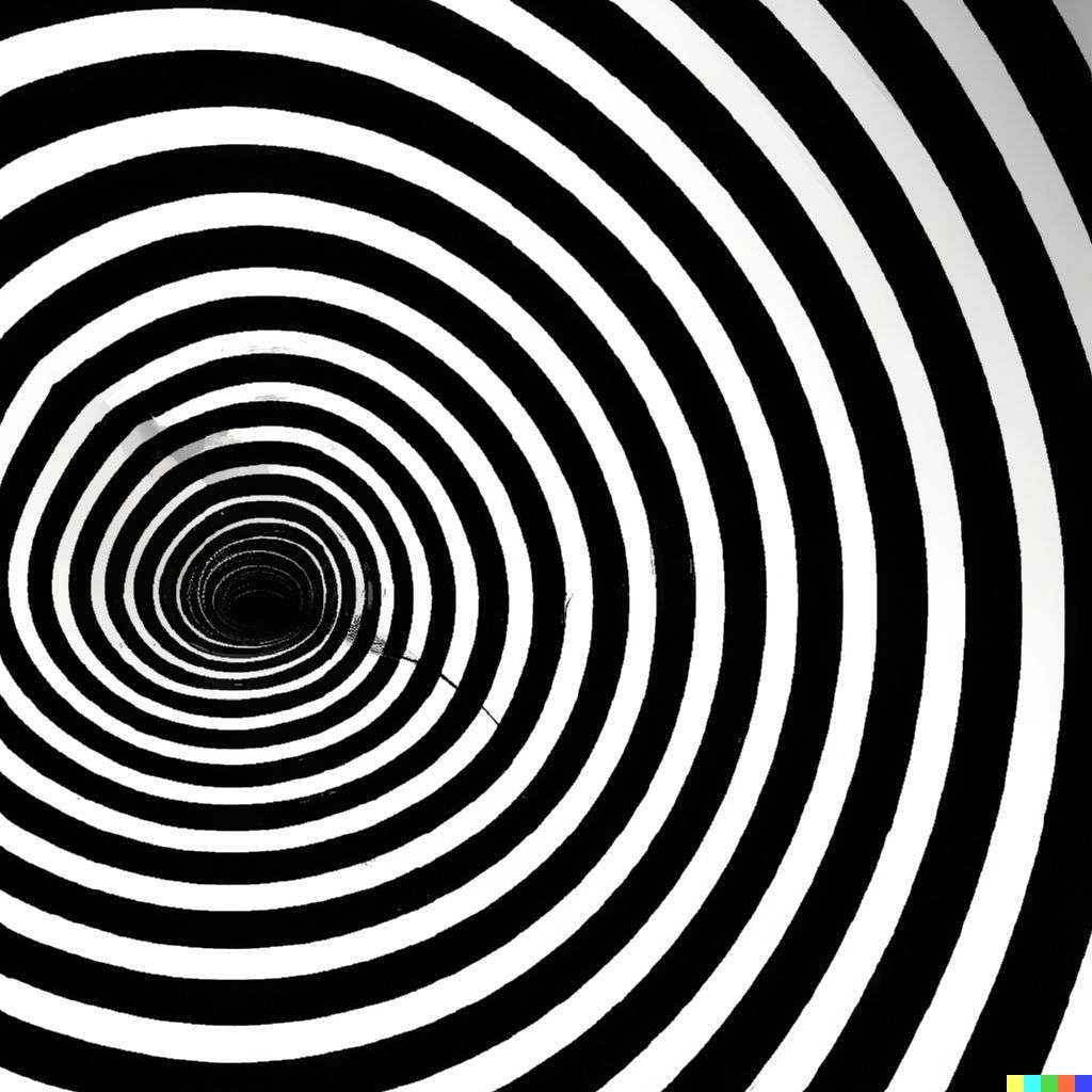 the discovery of gravity, digital art, op art